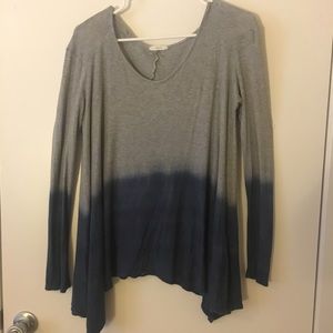 Gray and navy dip dyed sweater